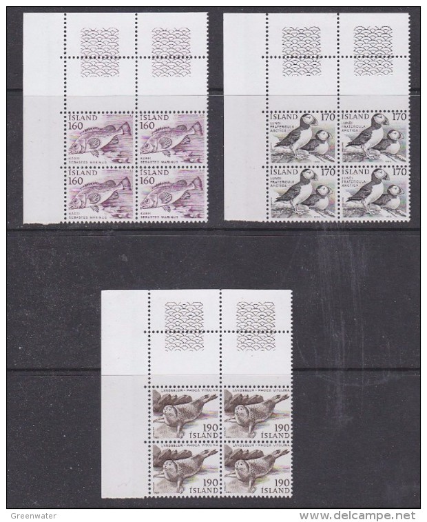 Iceland 1980 Fauna 3v Bl Of 4 (corners)  ** Mnh (29667A) - Unused Stamps