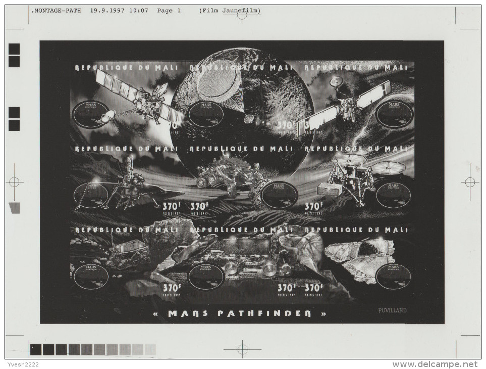 Mali 1997 Y&T 1140/8. Films Pour Impression Offset. Sonde Spatiale « Mars Pathfinder ». Parachute, Véhicule, Satellite - Afrique