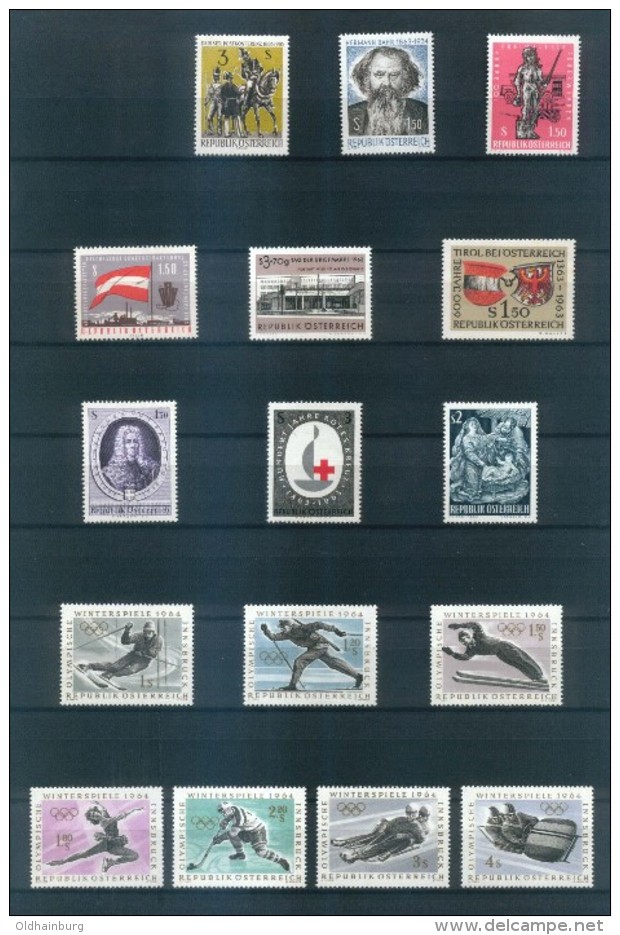 0032: Österreich 1960- 1996 ** Komplett Mit Extras, ANK 1.338.- € (siehe 36 Scans !!) - Collections