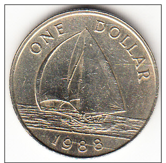 BERMUDAS 1988 1 DOLLAR ELISABETH II Y VELERO  EBC CN 4303 - Bermudas