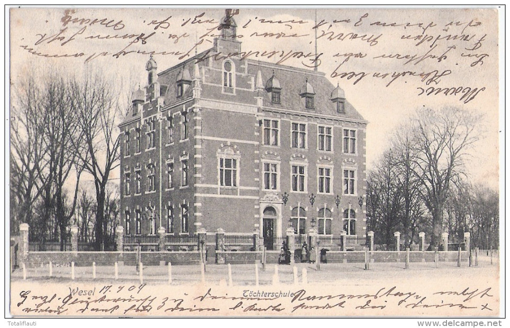 WESEL Niederrhein Höhere Töchterschule Belebt 17.9.1904 Gelaufen - Wesel