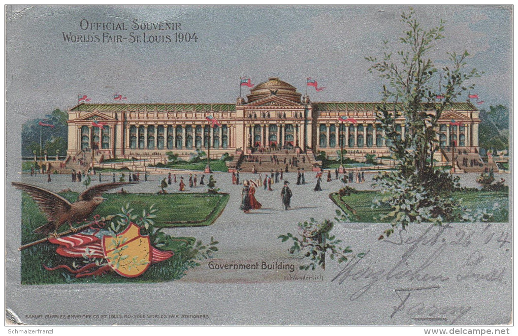 Wunderlich Litho AK St. Louis Official Souvenir World 's Fair 1904 Government Building Louisiana Purchase Exposition - St Louis – Missouri