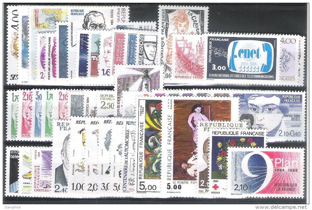 FRANCE : 1984** Année Complete  49 Valeurs ** Y&T = 71,00 Euro - 1980-1989