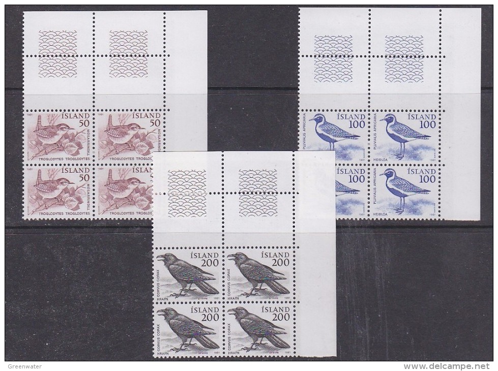Iceland 1981 Fauna 3v Bl Of 4 (corner)   ** Mnh (29675D) - Unused Stamps