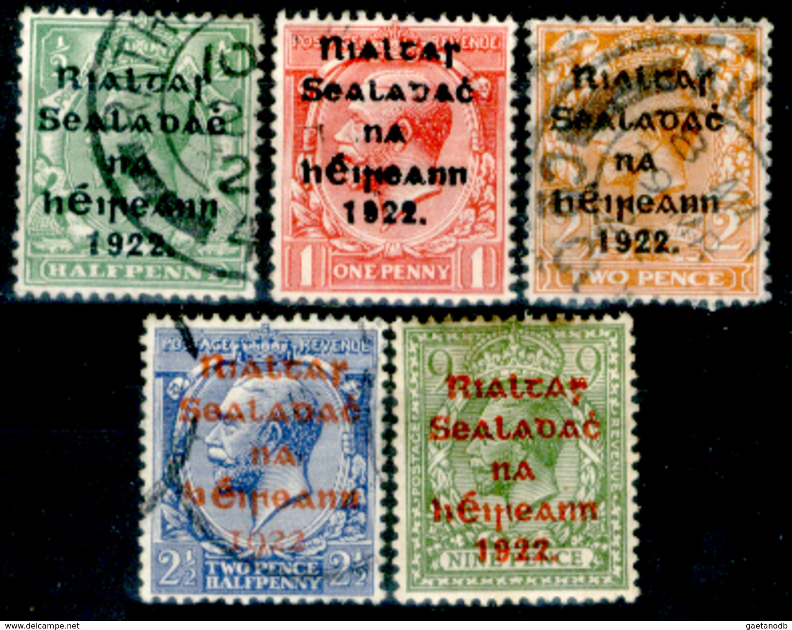 Irlanda 001 - 1922: UN N. 1B, 2B, 4B, 5B (o), 11B (+), Privi Di Difetti Occulti.- - Used Stamps