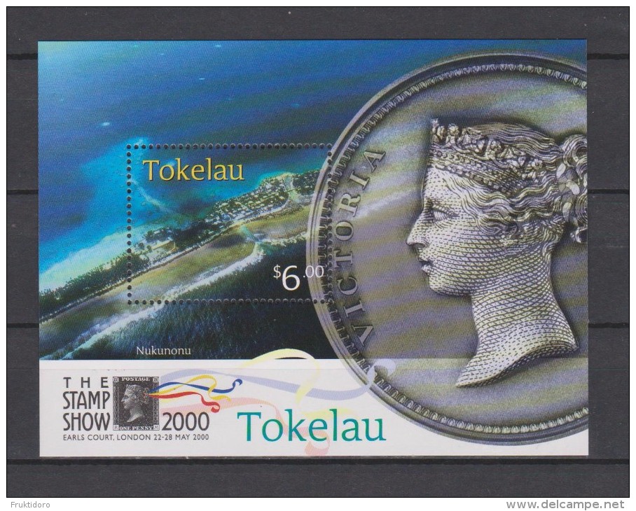 Tokelau Mi Block 21 The Stamp Show London 2000 - Sea Shore - Victoria Coin * * - Tokelau