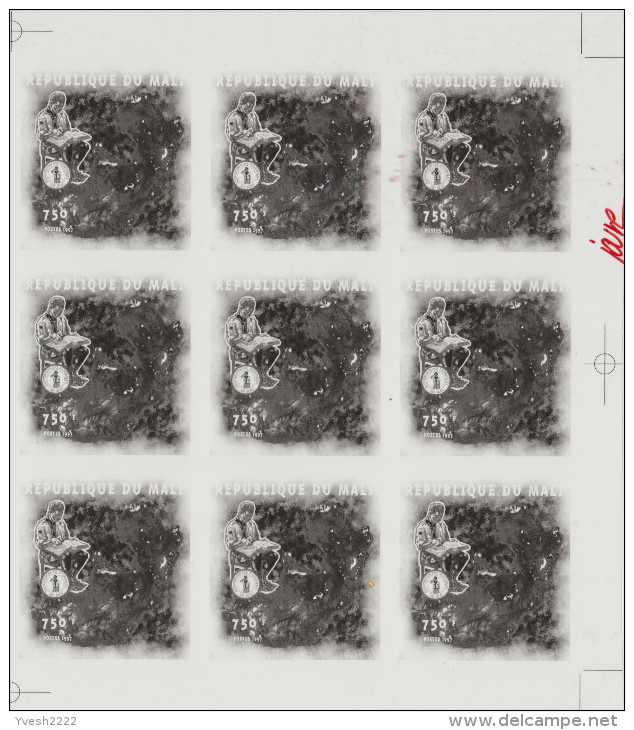 Mali 1997 Y&T 1122. Films Positifs Et Négatifs Pour Impression Offset. Scout Examinant Une Pépite D'argent Natif - Minéraux