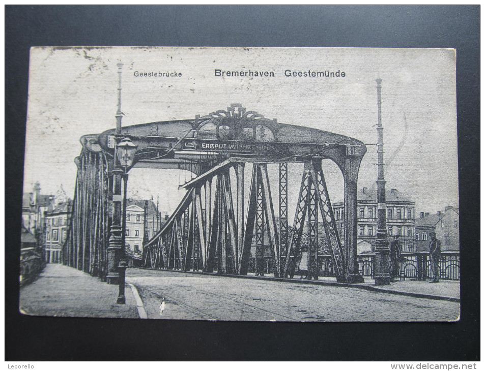 AK BREMERHAVEN GEESTEMÜNDE Brücke 1922 /// D*20285 - Bremerhaven