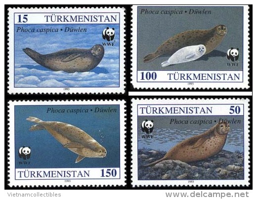 (WWF-150) W.W.F. Turkmenistan MNH Caspian Seal Stamps 1993 - Unused Stamps