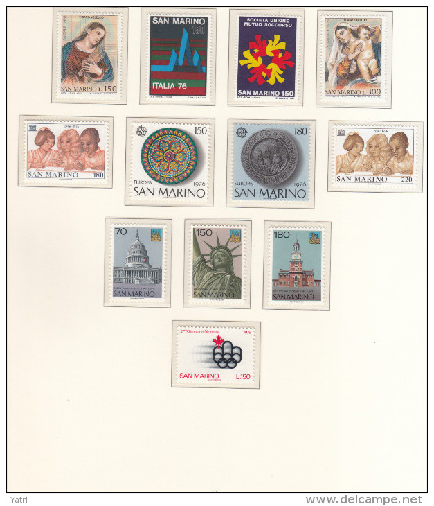 Repubblica Di San Marino (1976) Annata Completa  / Complete Year Set ** - Full Years