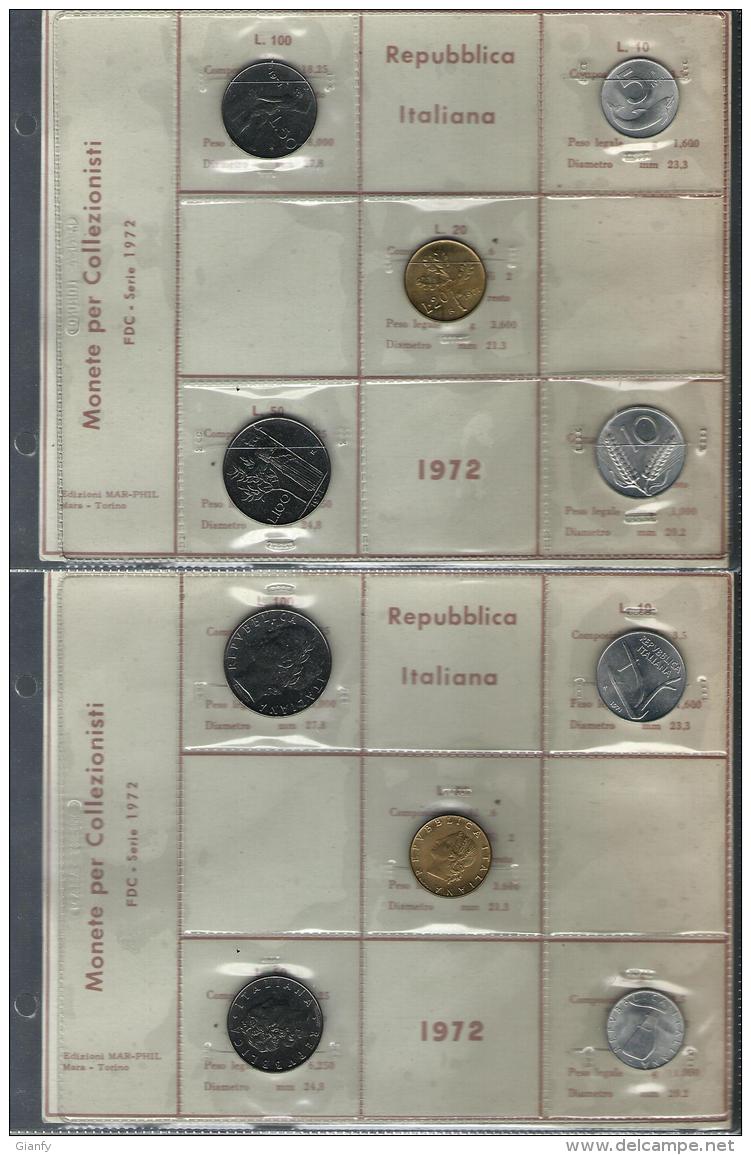 ITALIA REPUBBLICA SERIE DIVISIONALE ZECCA 1972 FDC UNC - Mint Sets & Proof Sets