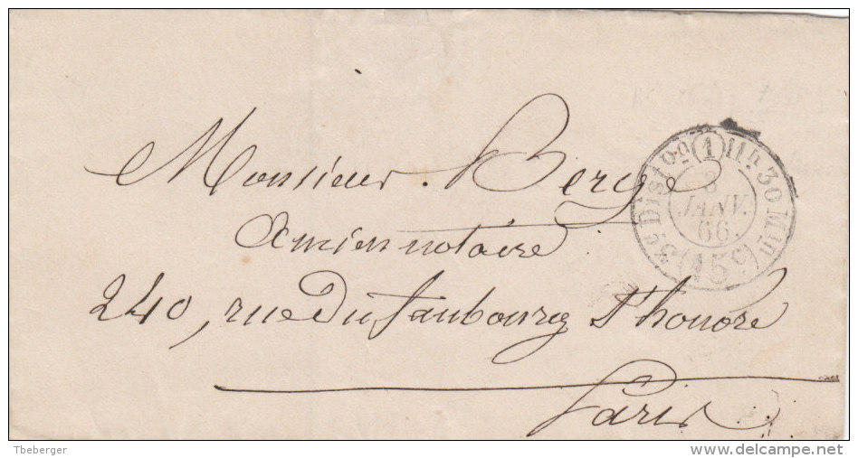 France 1866 Paris, Cad Taxation Locale De 15 C. (o137) - 1849-1876: Periodo Classico