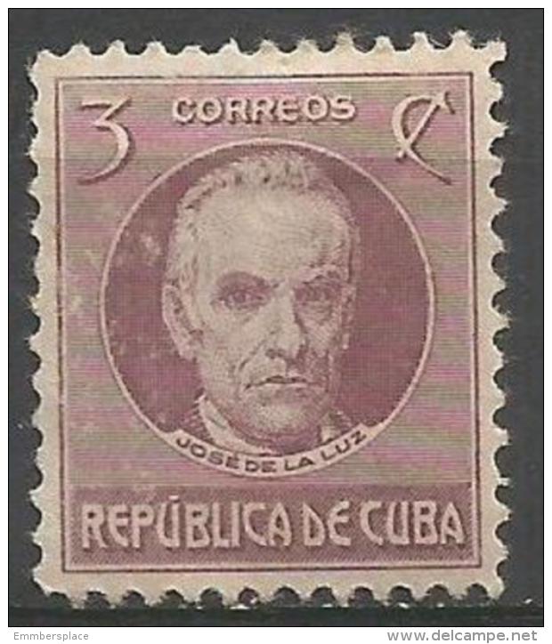 Cuba - 1917 Jose De La Luz 3c  MH *   Sc 267 - Neufs