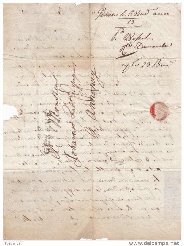 France Suisse Dept. Conquis An 10 "99 GENEVE" Lettre Avec échantillon D´étoffe Pour Annonay (o160) - 1792-1815 : Departamentos Conquistados