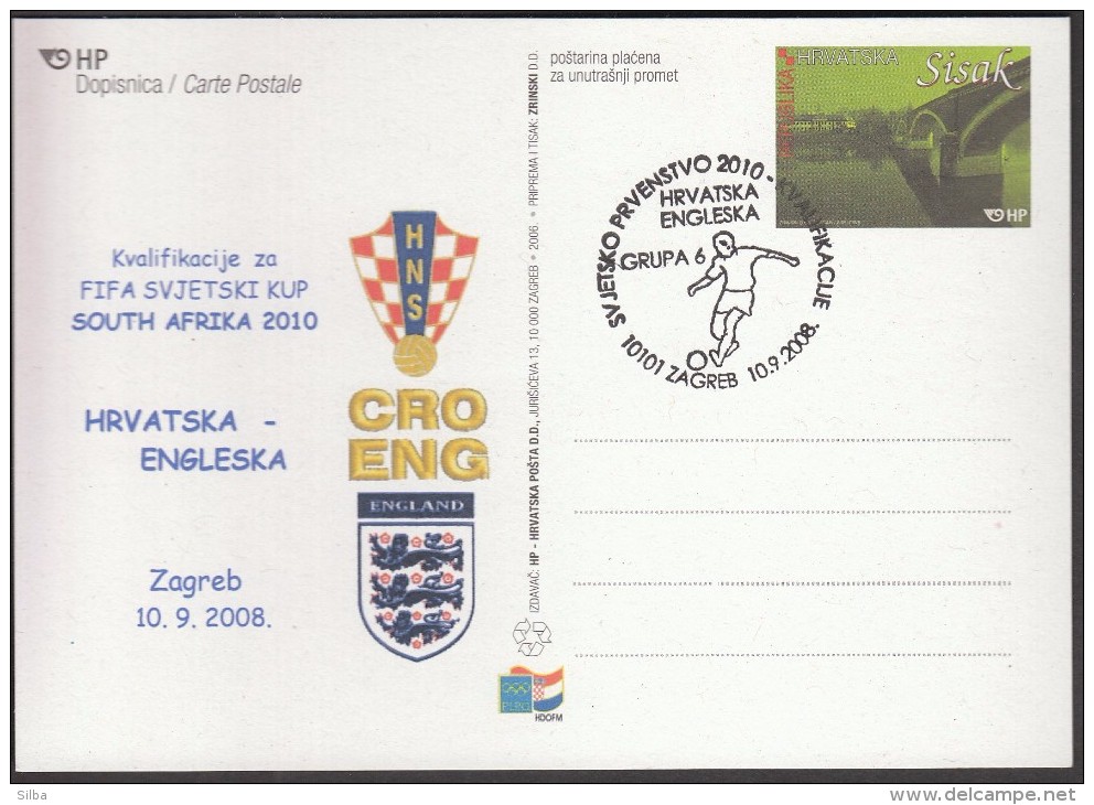Croatia Zagreb 2008 Soccer Football World Championship South Africa 2010 Qualifying Round Group 6 Croatia - England - 2010 – África Del Sur