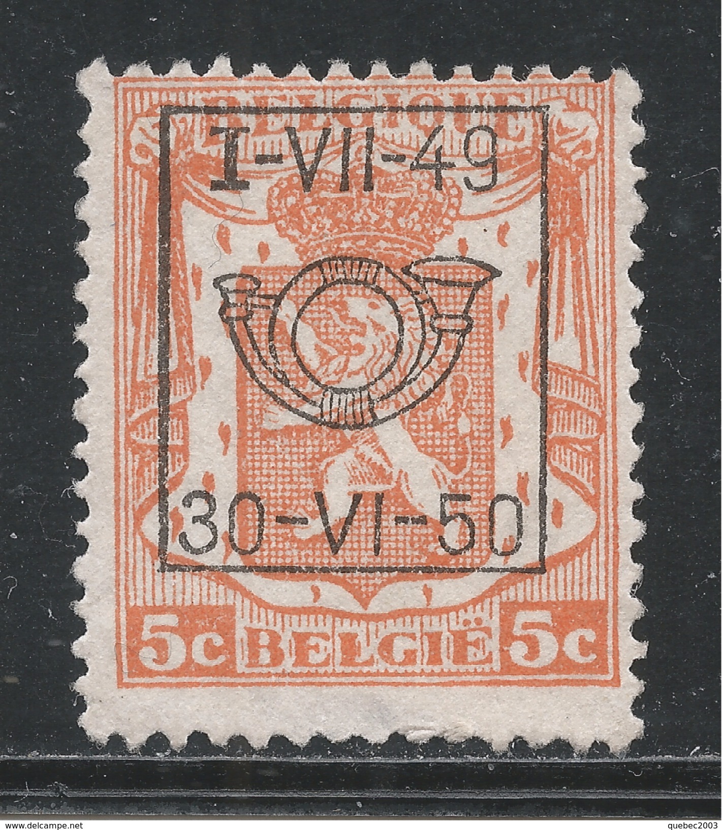Belgium 1949. Scott #266 (U) Coat Of Arms (I-VII-49) - Typo Precancels 1936-51 (Small Seal Of The State)