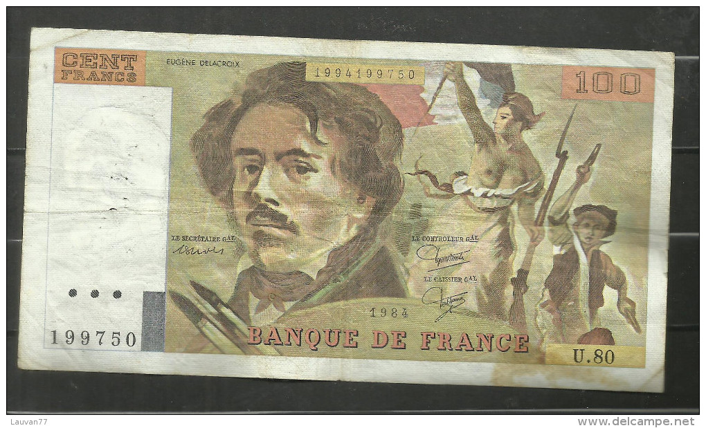 100 Francs Delacroix 1984 U.80 - 100 F 1978-1995 ''Delacroix''