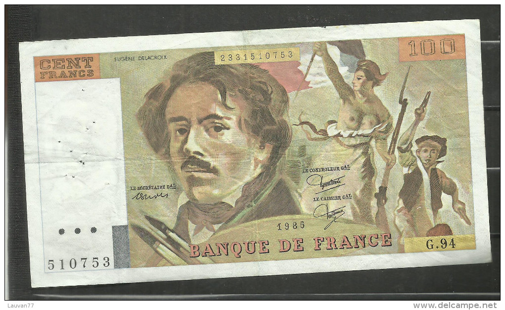 100 Francs Delacroix 1985 G.94 - 100 F 1978-1995 ''Delacroix''