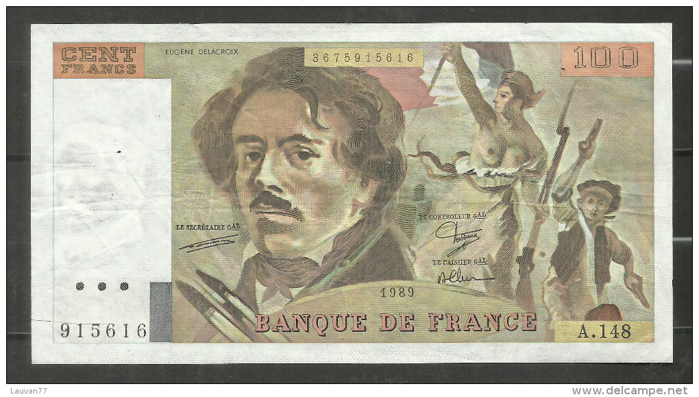 100 Francs Delacroix 1989 A.148 - 100 F 1978-1995 ''Delacroix''