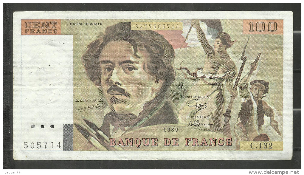 100 Francs Delacroix 1989 C.132 - 100 F 1978-1995 ''Delacroix''