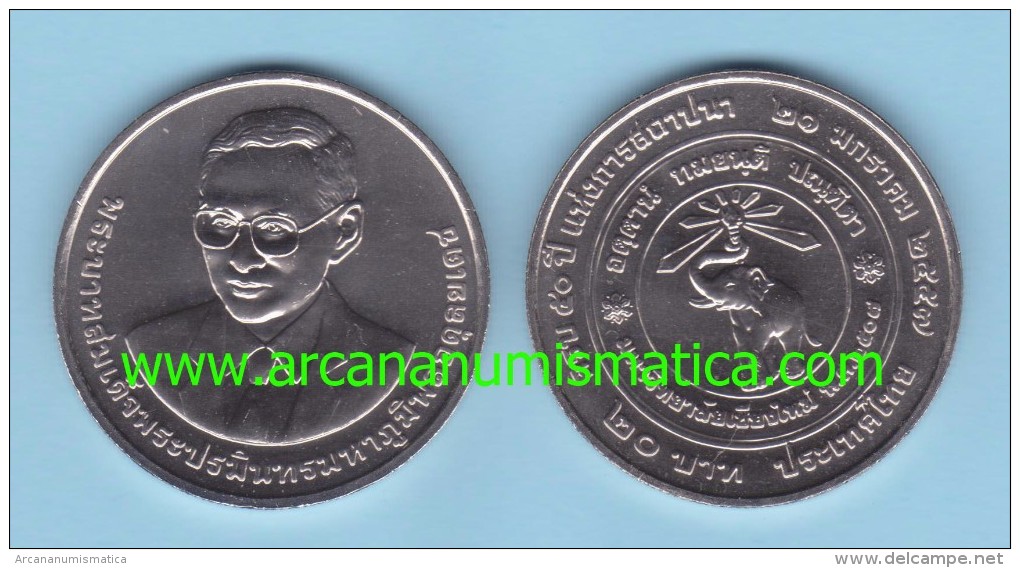 TAILANDIA  20  BAHT  2.016  (2.014)  “50th Anniversary Of Chiangmai University”  Cu-Ni  SC/UNC   T-DL-11.738 - Tailandia