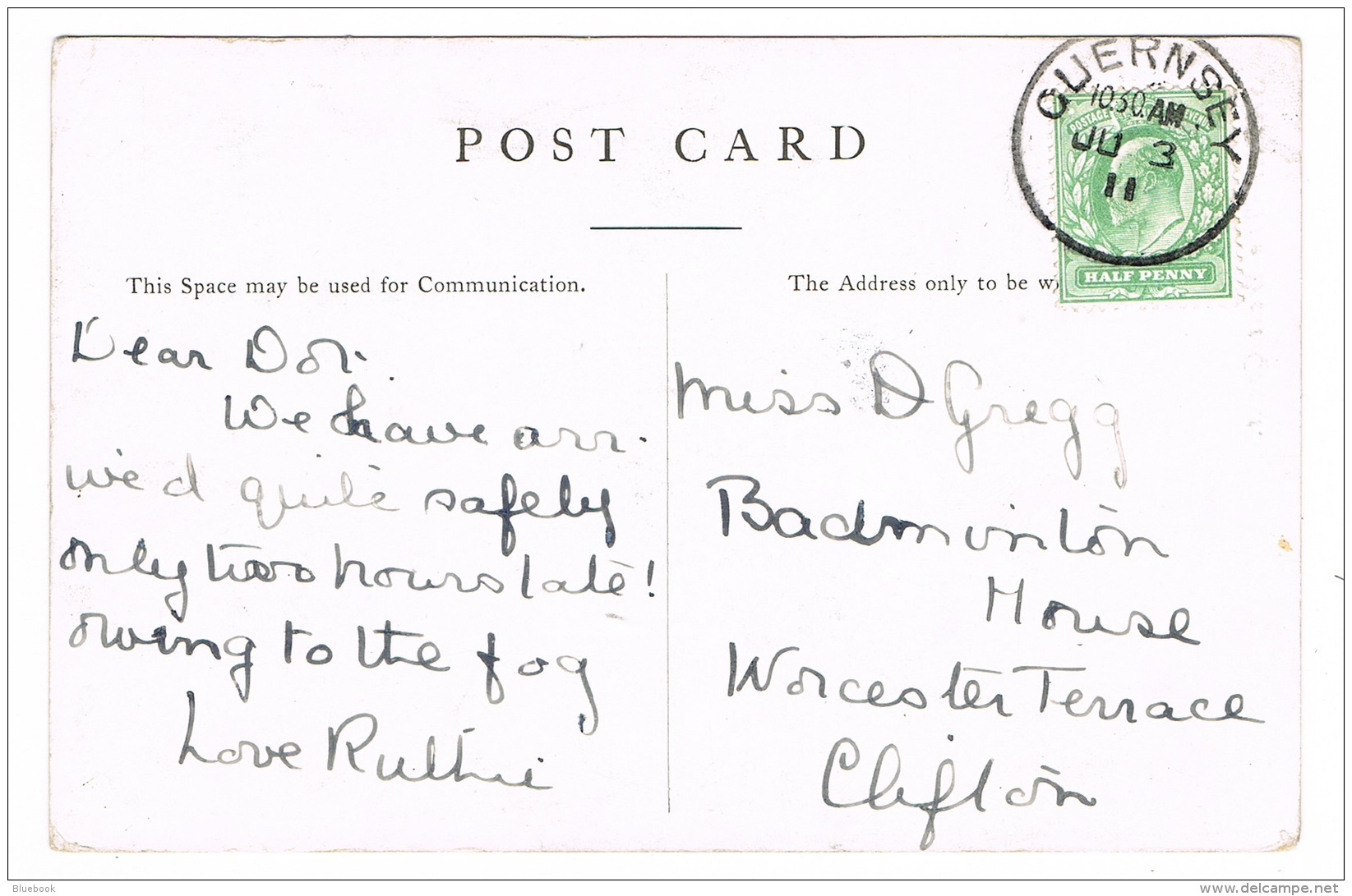 RB 1096 - 1911 Sark Postcard With KEVII 1/2d Harrison Printing With Guernsey Postmark - Sark