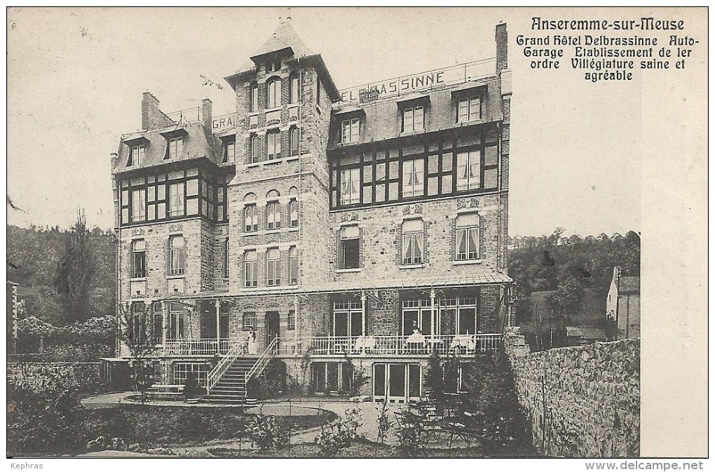 ANSEREMME-SUR-MEUSE : Grand Hotel Delbrassinne - Cachet De La Poste 1909 - Dinant