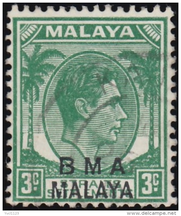 STRAITS SETTLEMENTS - Scott #258 King George VI (*) / Used Stamp - Malaya (British Military Administration)