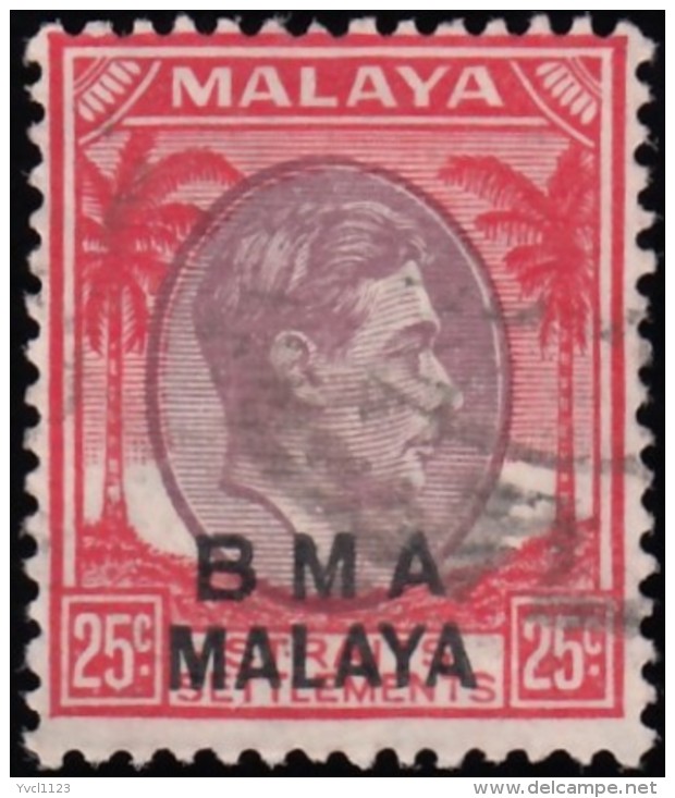 STRAITS SETTLEMENTS - Scott #266 King George VI (*) / Used Stamp - Malaya (British Military Administration)