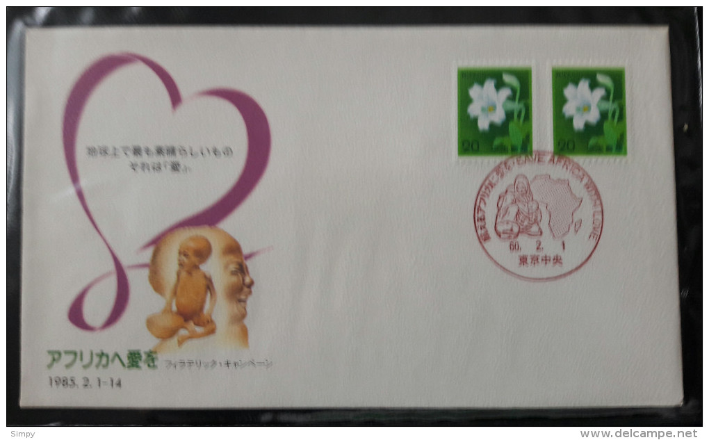 JAPAN 1985 Commemorative Cover Postmark  Save Africa With Lowe - Sobres