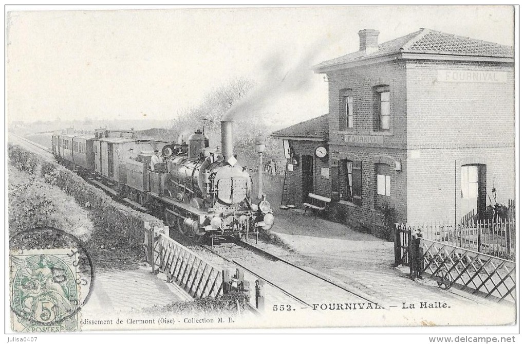 FOURNIVAL (60) Gare Du Chemin De Fer Train Gros Plan - Andere & Zonder Classificatie