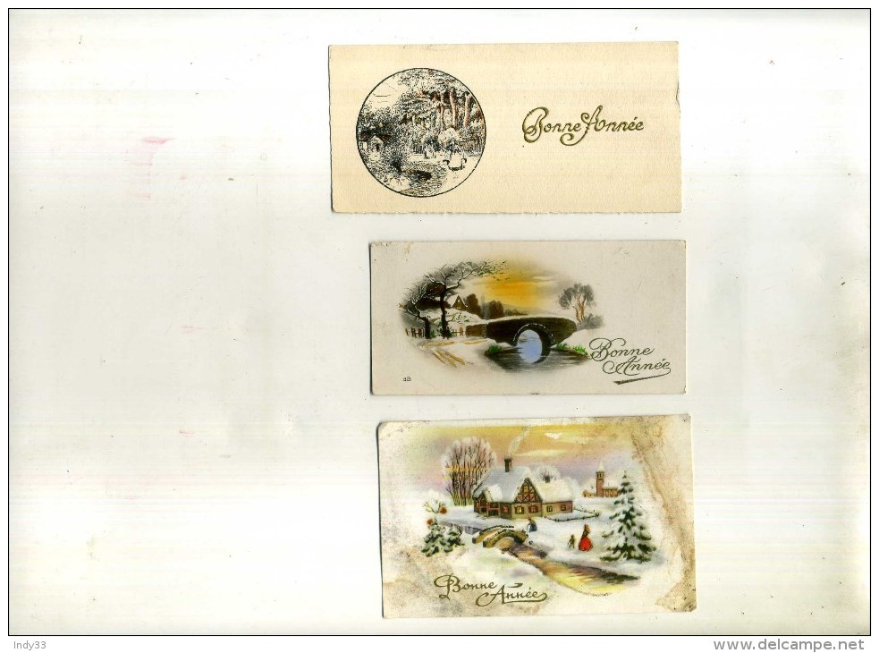 - LOT DE 16 PETITES CARTES BONNE ANNEE . PAYSAGES . - New Year