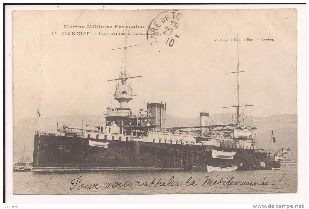 Carnot - Cuirassé A Tourelles  - Marine Militaire - Warships