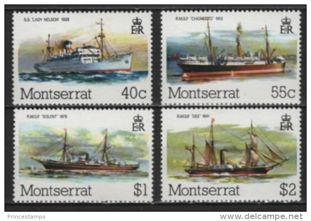 Montserrat (1980) Yv. 425/28  /  Barcos - Bateaux - Ships - Schiffe - Barche - Barcos