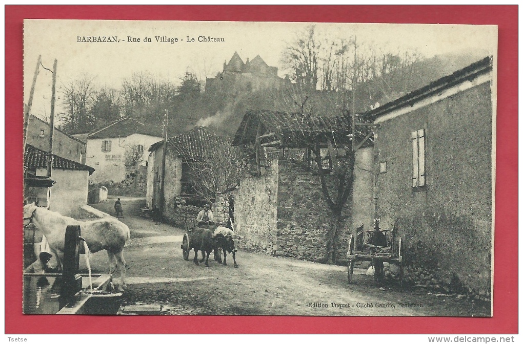 Barbazan - Rue Du Village - Le Château - Attelage ( Voir Verso ) - Barbazan