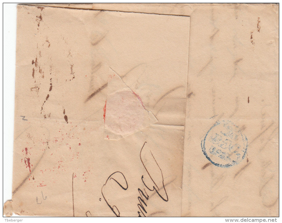 Belgique France 1833 Bruxelles Lettre Pour Paris, "LPB2R" & Cachet D´entré "BELGIQUE PAR VALENCIENNES" En Rouge (o201) - 1830-1849 (Belgica Independiente)