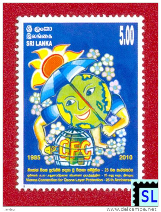 Sri Lanka Stamps 2010, Ozone Layer Protection, Vienna Convention, MNH - Climate & Meteorology