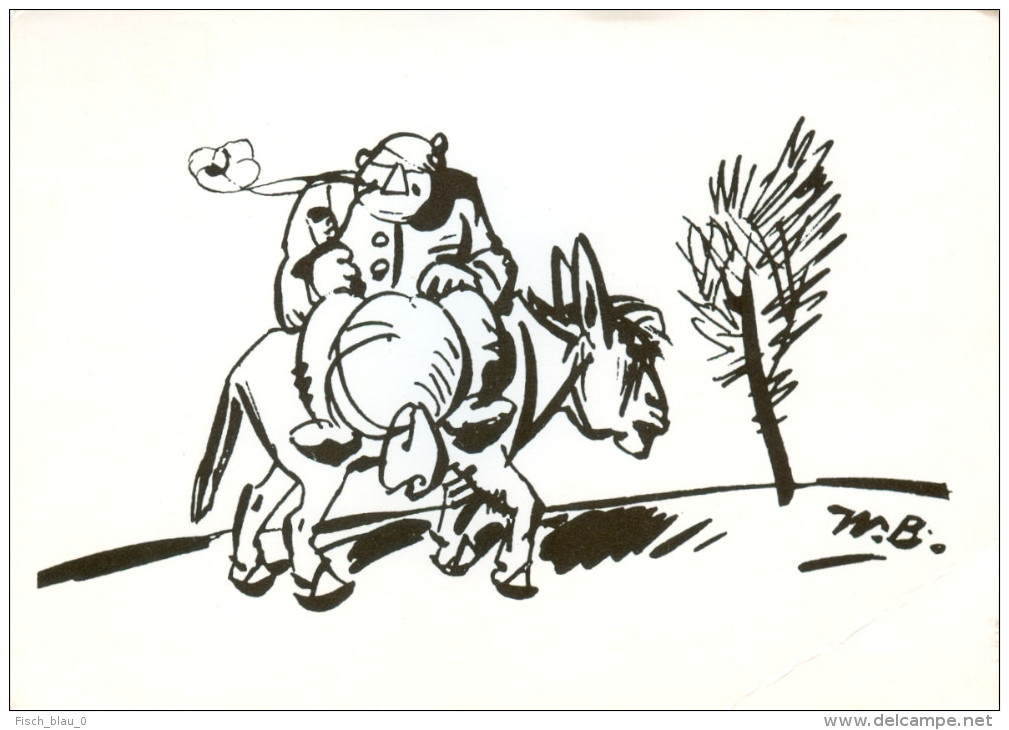 AK Wilhelm-Busch "Zur Mühle" Ebergötzen Esel Asino Donkey Ane Müller Zeichnung âne Ansichtskarte Postkarte - Comics
