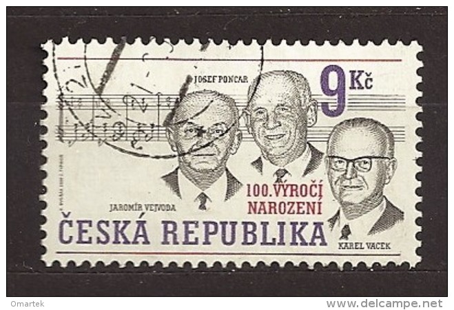 Czech Republic Tschechische Republik 2002 ⊙ Mi  315 Sc 3166 K. Vacek, J. Vejvoda, J. Poncar Music Composers. - Used Stamps