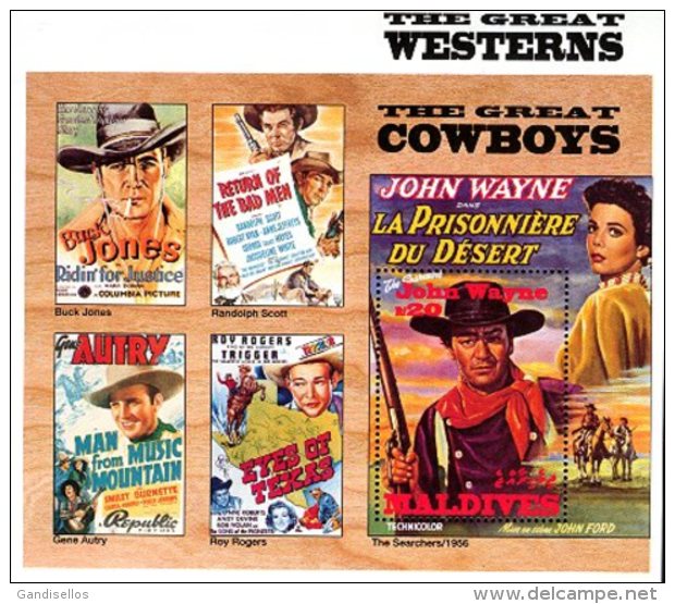 MALDIVES SHEET GREAT WESTERNS COWBOYS CINEMA ACTORS - Acteurs