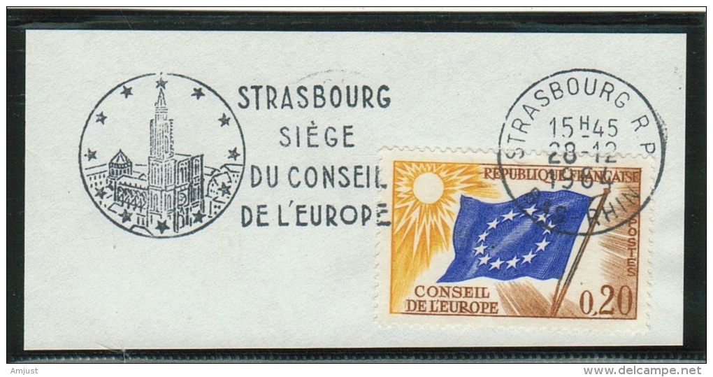 France // Timbres De Service //Conseil De L'Europe //  Y&T 27 Timbre Sur Fragment - Storia Postale