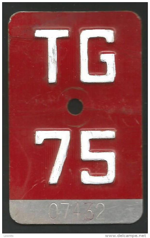 Velonummer Thurgau TG 75 - Plaques D'immatriculation
