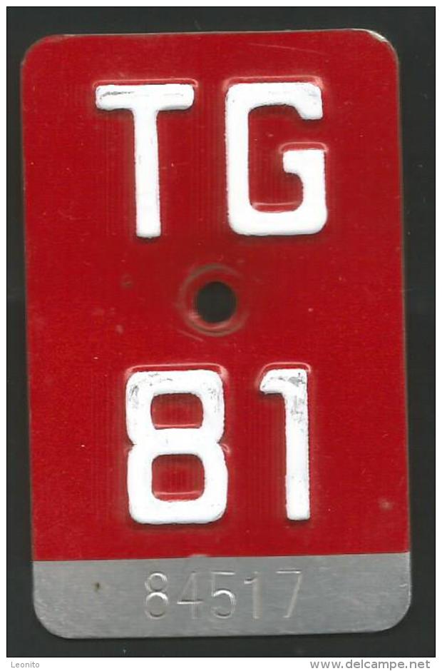 Velonummer Thurgau TG 81 - Number Plates