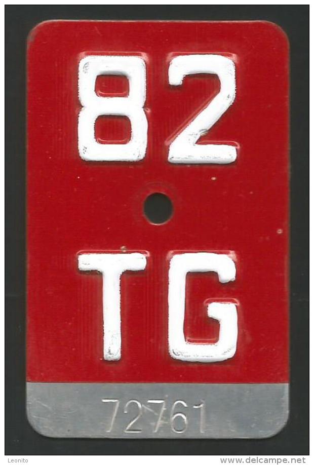 Velonummer Thurgau TG 82 - Plaques D'immatriculation