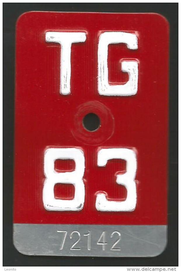 Velonummer Thurgau TG 83 - Number Plates