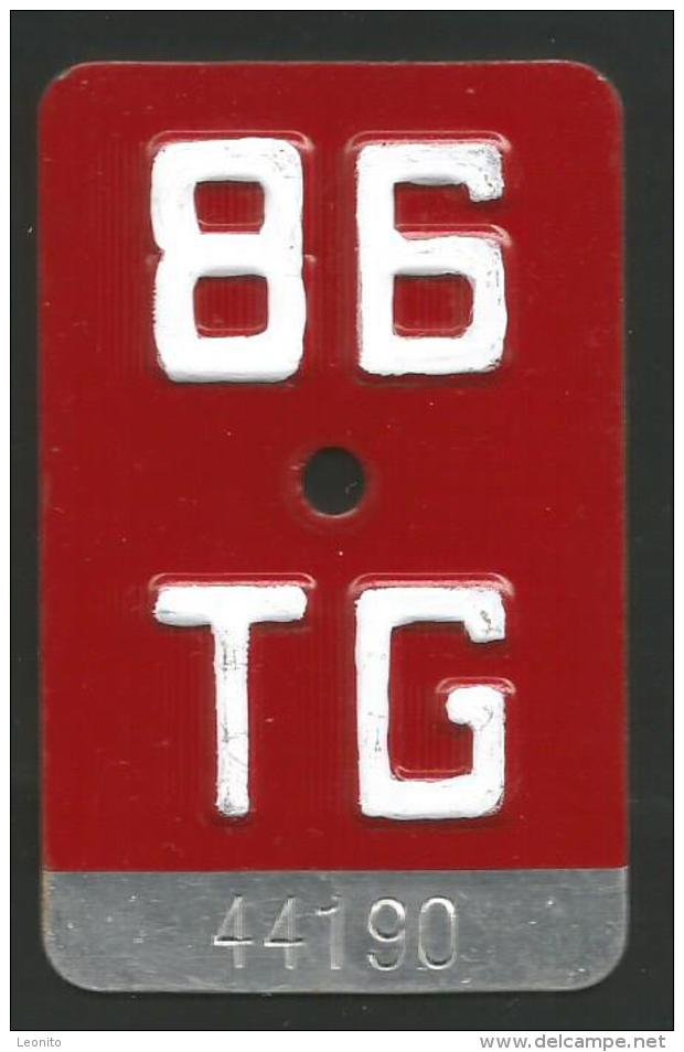 Velonummer Thurgau TG 86 - Kennzeichen & Nummernschilder