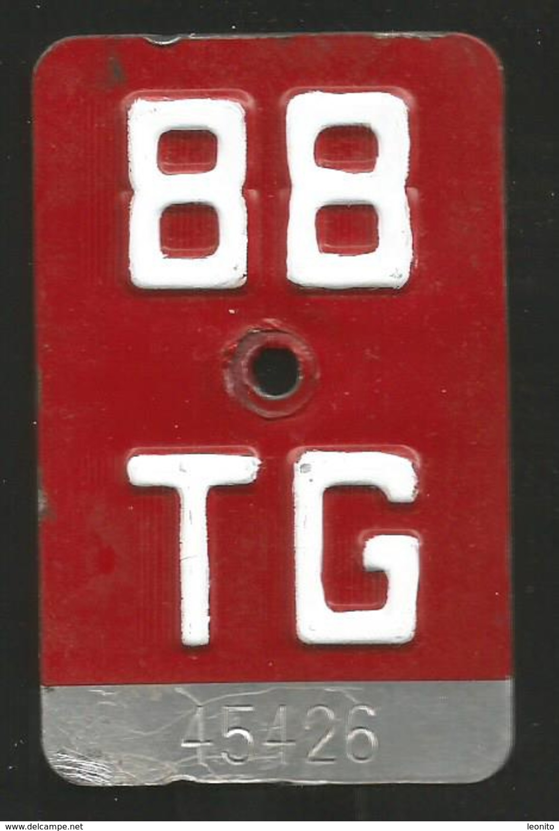Velonummer Thurgau TG 88 - Number Plates