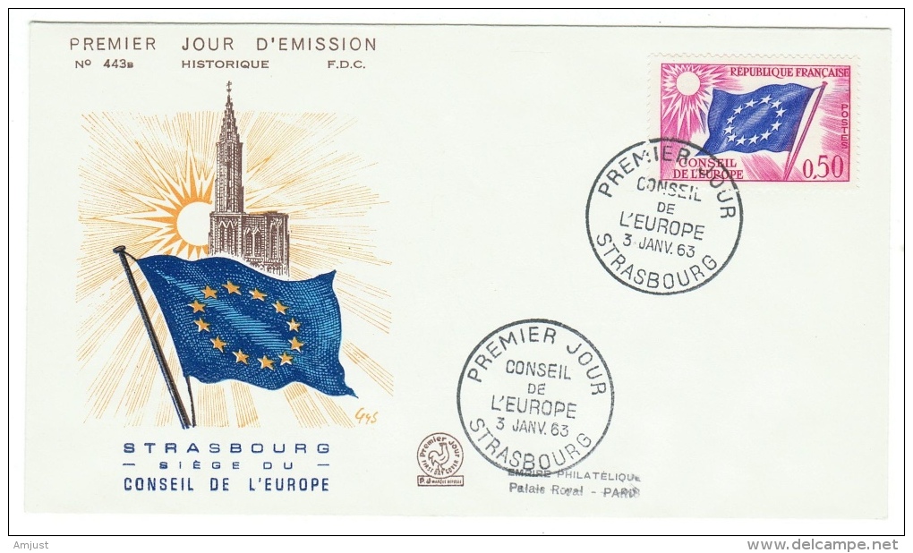 France // Timbres De Service //Conseil De L´Europe //  FDC 1963 Y&T  30 - Covers & Documents