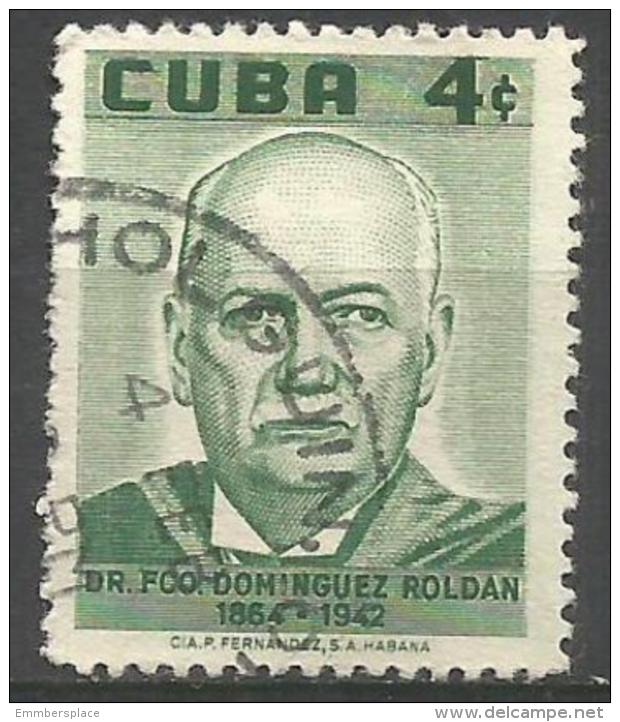 Cuba - 1958 Dr Roldan 4c Used   Sc 591 - Gebraucht