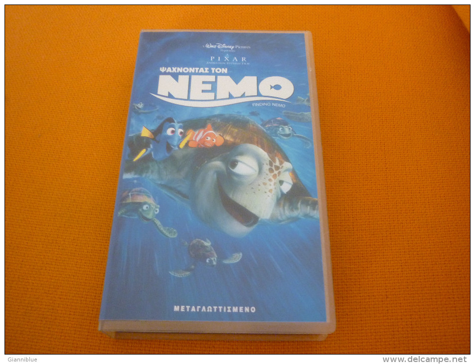 Walt Disney Pixar Finding Nemo Turtle Tortue - Old Greek Vhs Cassette Video Tape From Greece - Dessins Animés